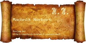 Machnik Norbert névjegykártya